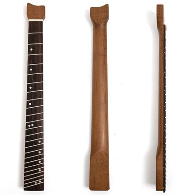 24 Frets Roasted Maple Headless Electric Guitar Neck Dot Inlay Bone Nut