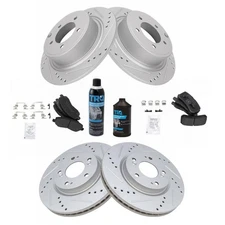 Front & Rear Metallic Brake Pad & Performance Rotor Kit for Dodge Chrysler