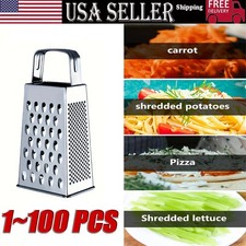 Kitchen Stainless Steel 4-Sided Box Food Grater Vegetable Cheese Slicer Shredder