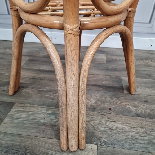 Retro Vintage Rattan Occasional Table - Glass Top Bistro - Garden Mid Century - Picture 6 of 24