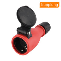 Schuko Stecker 230V / 16A Kupplung Gummi Strom Schutzkontakt IP54 Aussenbereich