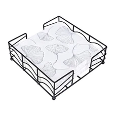 Flat Napkin Holder, Modern Black Metal Napkin Holder for Kitchen & Dinner Tab...