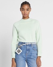 Tory Burch Women s XL Mint Green 100 Cotton Crewneck Sweatshirt Logo Pullover
