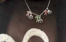 James Avery Christmas Trees & Candy Canes Necklace 925
