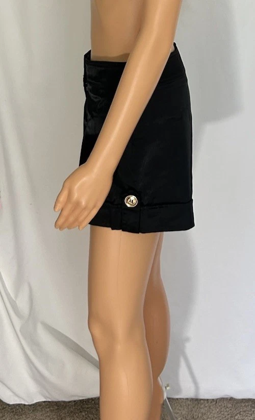 Pantalones cortos negros para mujer Cache mezcla de algodón cremallera frontal talla 6 Foto 4 de 4