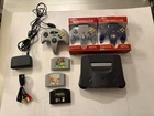 Nintendo 64 With Three Controllers And Three Games Tested And Working