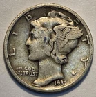 #3 Nicer Low Mintage "Very Good" 1931 P Winged Liberty Head Mercury Dime