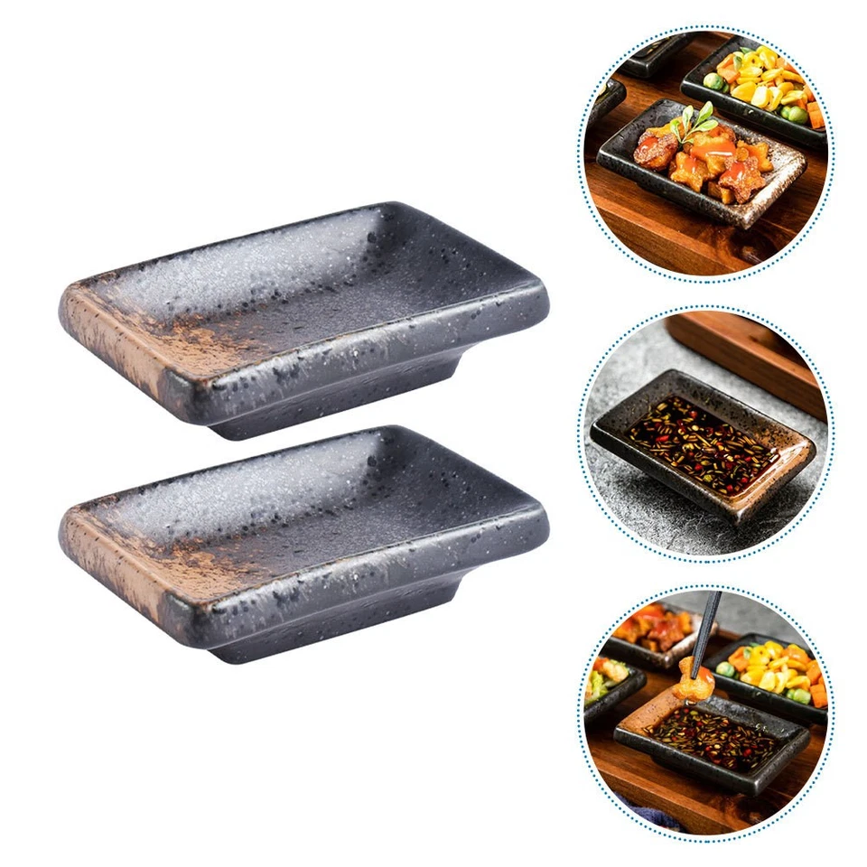  2 Pcs Japanische Dipschalen Soßen Schälchen Gewürzplatte Gewürz-Serviertablett - Bild 4 von 4