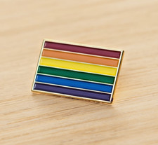NEW Gay Pride Rainbow Flag 1" Lapel Pin Badge LGBT LBGTQ Disney Gay Days