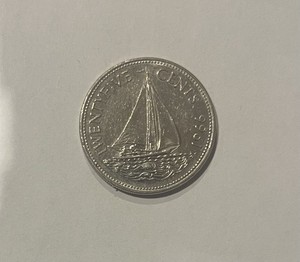 1966 Bahama Islands Twenty Five Cents Elizabeth II Coin