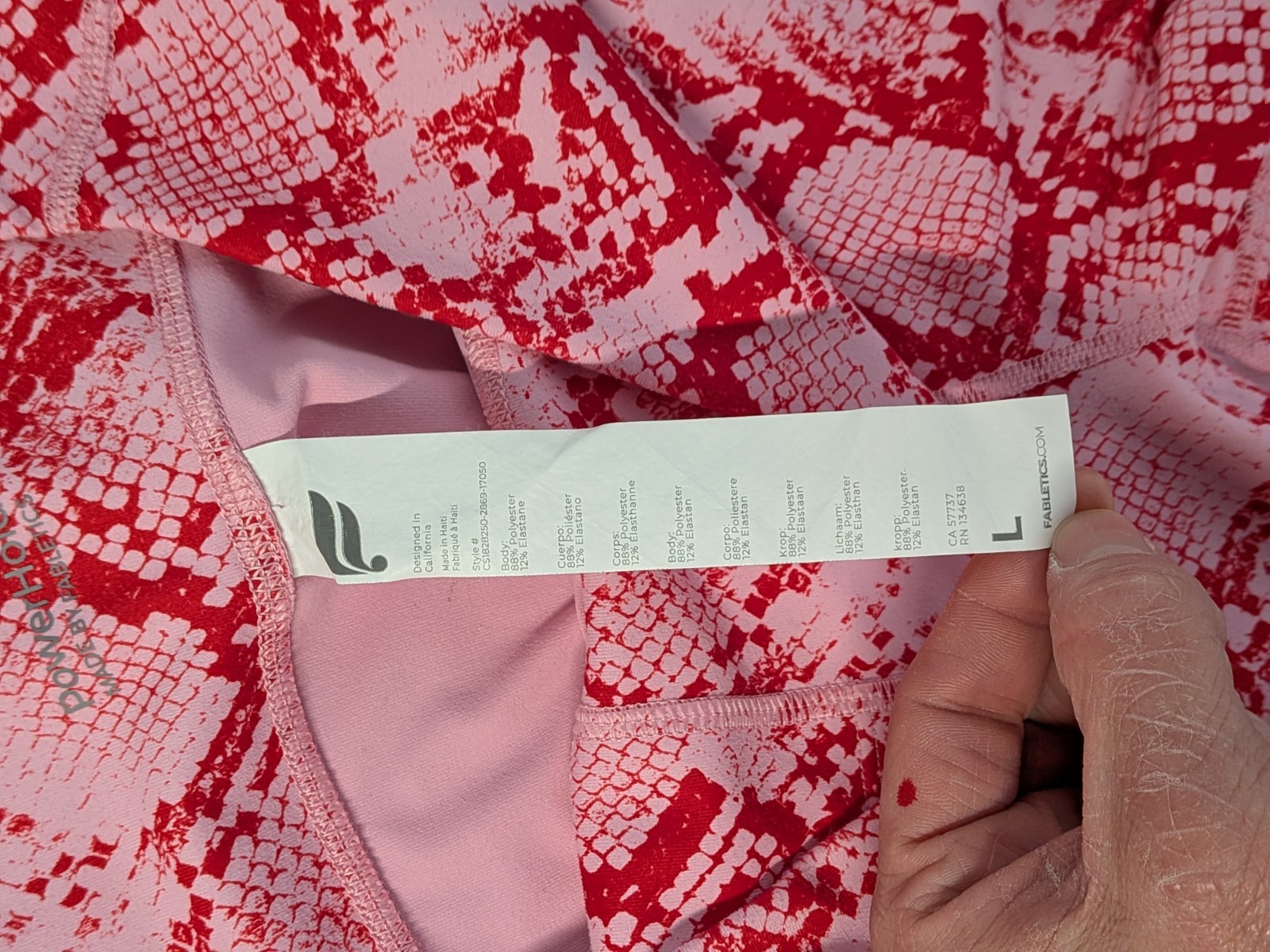 FABLETICS Red Pink Snake Python Define Powerhold … - image 9