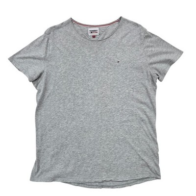 Tommy Jeans Womens Gray Striped Crew Neck T-Shirt Size M
