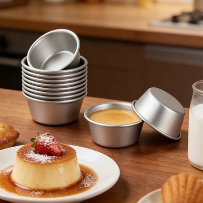 6 Edelstahl Pudding für Formen für Einzelportion Schokoladenkuchen Backen