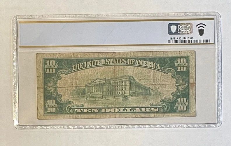 U.S. (Steubenville, OH) 1929 $10.00 National Currency Banknote (PCGS Fine 12) - Image 2 of 2