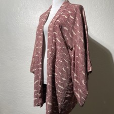 Japanese Vtg Silk Coats/Jackets/Haori/kimono Cardigan Red/Chirimen Cosplay