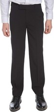 Calvin Klein Boys Dress Pant 16 Black Flat-Front Straight Bi-Stretch Belt Loops