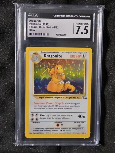 CGC 7.5 - Dragonite 4/62 - 1999 Fossil - Holo - Pokemon Card