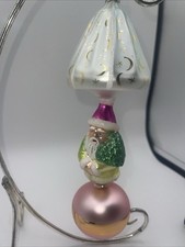 Christopher Radko "ALL WEATHER SANTA" Glass Christmas Ornament 10? RETIRED 1991