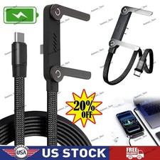 2-in-1 Invisible Holder Charger Cable 240W Fast Charging Cord with Phone Stand