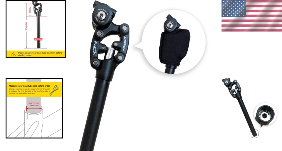 Tija de sillín ligera Suntour SP12 NCX 30,9 mm x 350 mm - perfecta para ciclismo urbano Foto 2 de 4