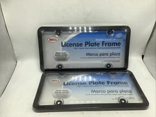SET OF 2 Bell Automotive 22-1-45601-8 Black License Plate Frame and Clear Cover