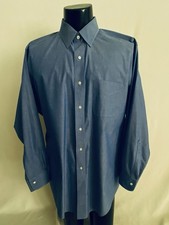Brooks Brothers 346 Shirt Men  s 16.5x33 Long Sleeve Non-Iron Blue Cotton NWOT