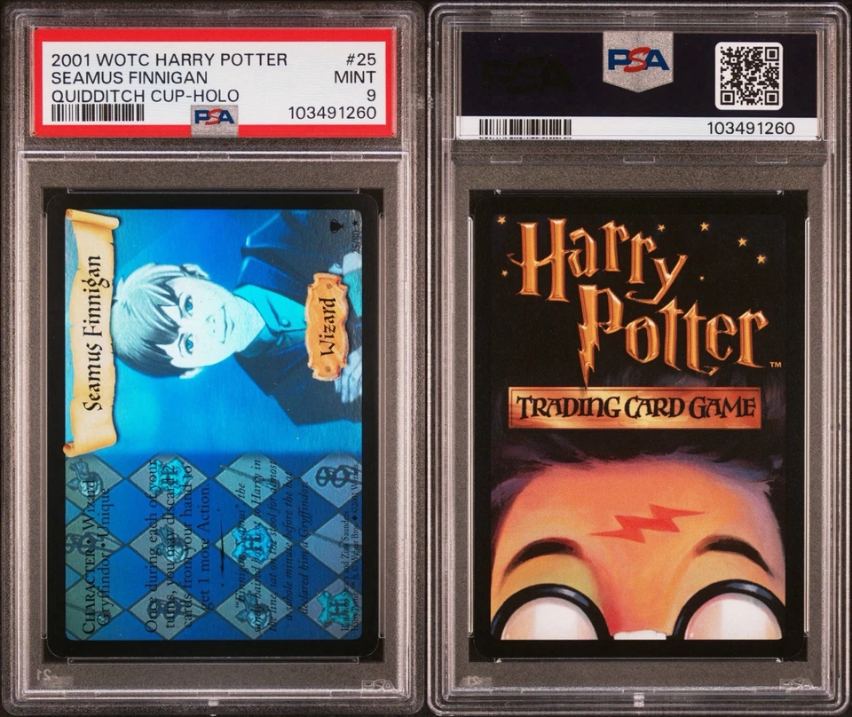 2001 Harry Potter WOTC #25 Seamus Finnigan Mirror Holo Rare PSA 9 Mint - Image 3 of 3