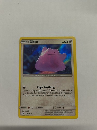 Ditto 17/18 Detective Pikachu 2019 Holo Rare Pokemon TCG Mint