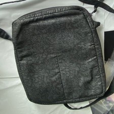 Black Embossed Crossbody Bag Small Textured Shoulder Bag