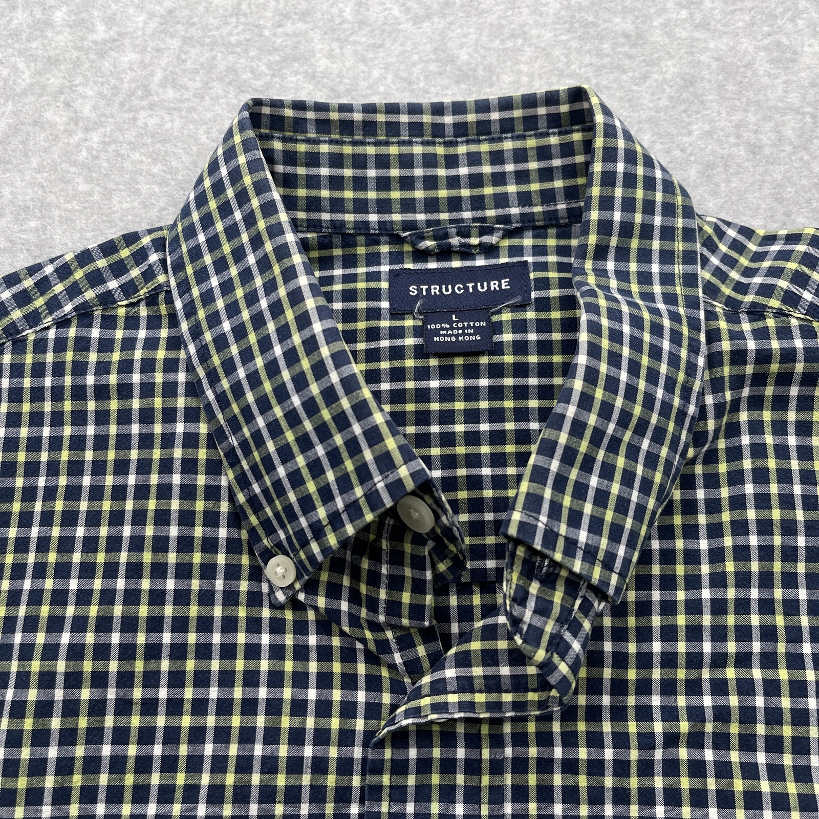 Structure Men's Large Multi-Colored Gingham Long … - image 3