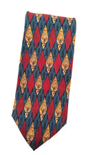 Geoffrey Beene Tie Men's Classic Multicolor 100% Silk 4" x 58" Made in the USA