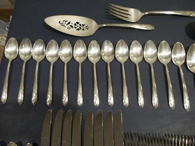 56 Pc.Set ROMANCE Pattern Silverplate Flatware By Holmes & Edwards