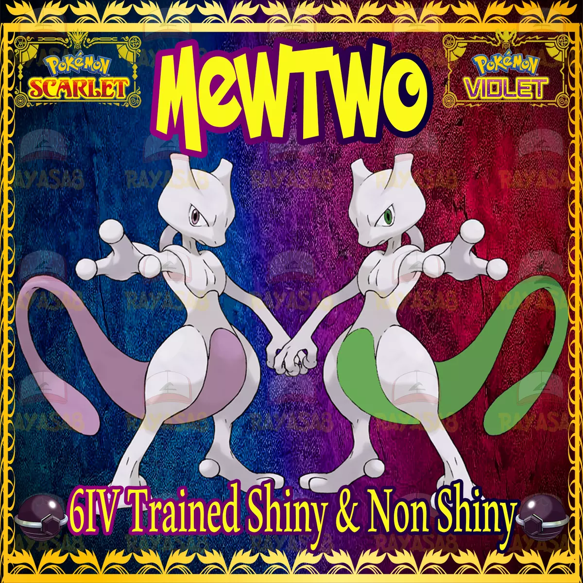 Shiny/non-shiny Mewtwo 6IV Pokémon Scarlet/violet 100% 