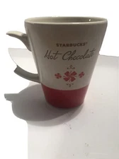 2010 Starbucks Beige Red Hot Chocolate Cocoa 15oz Coffee Cup Mug