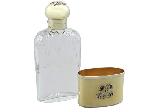 Antique Sterling Silver Gilt and Celluloid Gent's Travelling Vanity Set (1899) - Picture 12 of 24