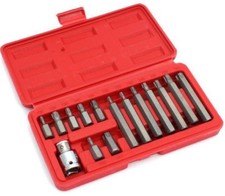 Steckschl&uuml;sselsatz TORX 15tlg. Steckschl&uuml;ssel Ratsche Bitsatz T 20-T55 Adapter