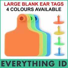 100 LARGE 75MM LENGTH COW CATTLE PLASTIC BLANK LIVESTOCK MANAGEMENT EAR TAGS