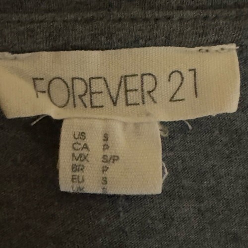 D-155 Forever 21 Szara koszulka z dekoltem w serek z krótkim rękawem rozmiar S - Zdjęcie 12 z 13