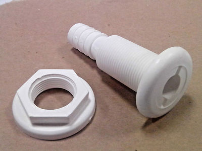 (1) 3/4'' x 3 1/4'' Thru Hull Connector - Polaris 5431444 - Attwood 3873 - White