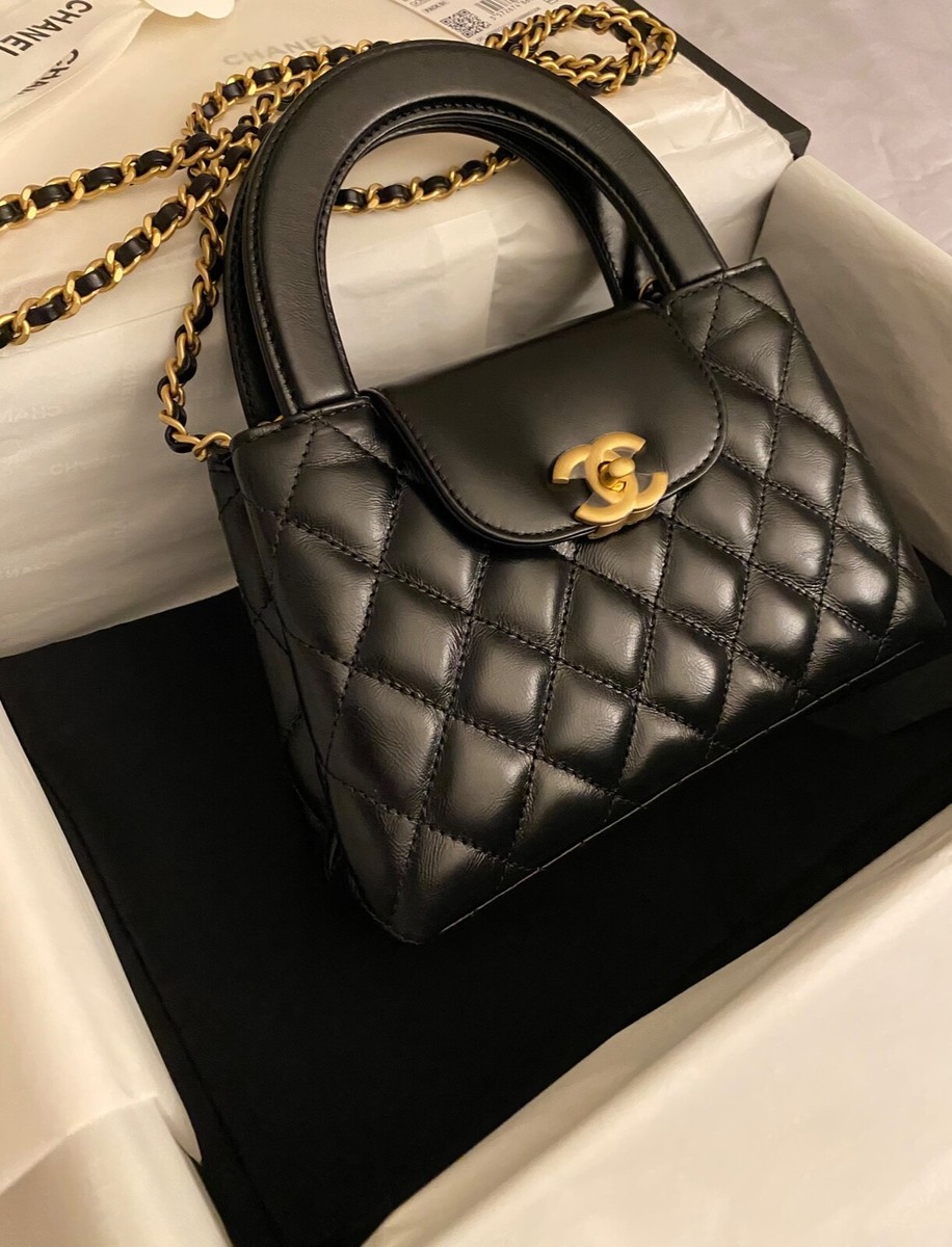 【国内発送/関税なし】CHANEL 24A チェーン付クラッチ Kelly Chanel Kelly Nano Small Black Top Handle Purse With Chain