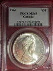 1967 CANADA SILVER DOLLAR...PCGS MS-63...SHINY & WHITE