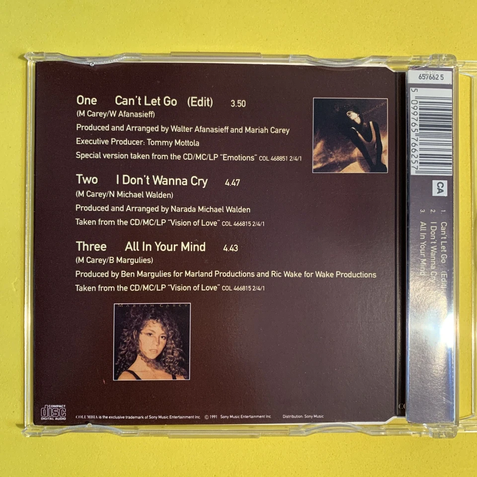 Mariah Carey - Can't Let go (CD, 1991) 3 TRK Single -IMPORT- *VERY RARE* NM - Image 2 of 4