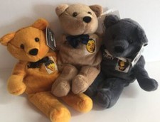 Three Stooges Limited Edition 3 Plush Bears Numbered Set Comic Images 1999