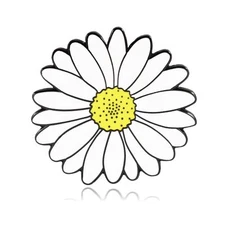 Daisy Flower Hard Enamel Lapel Pin