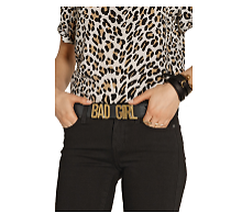 Moschino's leather 'Bad Girl' Leather Waist Belt Black Leather