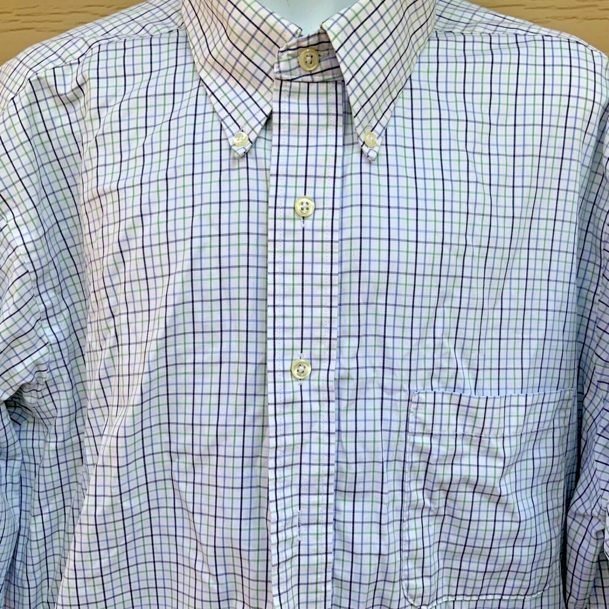 IZOD 80's 2-ply pinpoint cotton dress shirt long sleeve Easy Care 17 34/35  | eBay