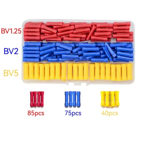 200x Stossverbinder PVC Isoliert Kabel Quetsch verbinder Crimpzange isoliert Set - Bild 18 von 22