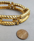 Vintage Gold tone Rope Styled Link Bracelet (B1) — photo 2