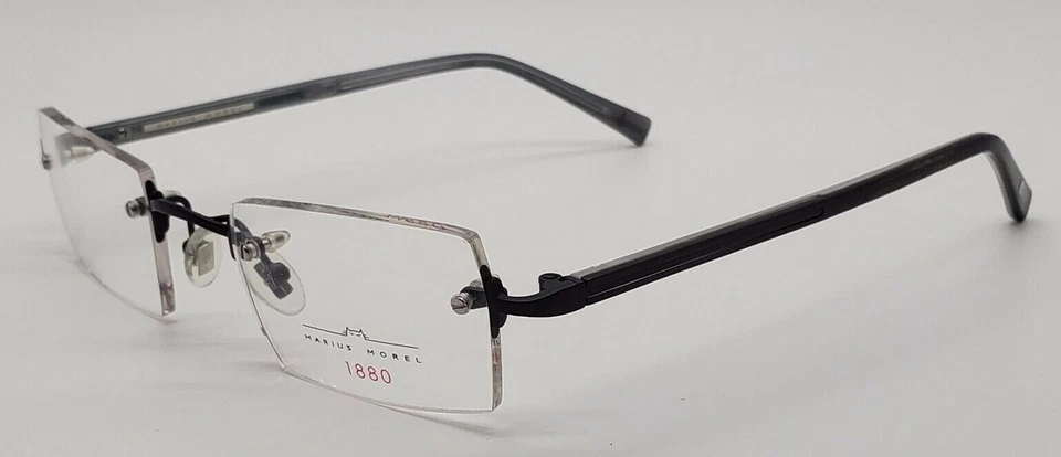 Marco de gafas de metal sin montura Marius Morel 1849M negro casi nuevo000 56-14-140 Francia Foto 2 de 4