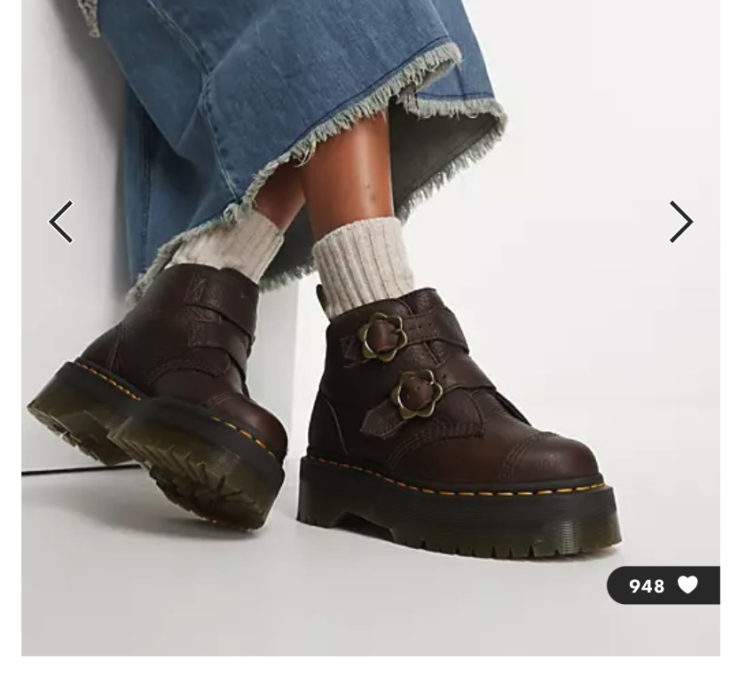 Dr Martens DEVON FLOWER BUCKLE PLATFORMS MSRP$240 in Grizzly DK 
